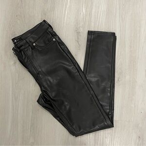 7 for all mankind faux leather pants size XS black